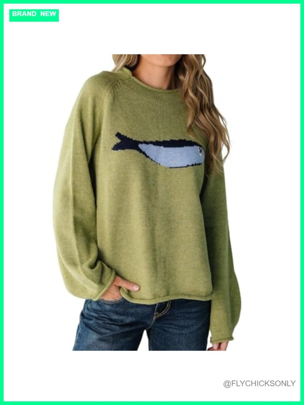 Oversized Roll Neck Animal Graphic Chunky Knit Pullover Sweater